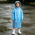 thumbnail image 5 of JOANKDMI Toddler Girls Long Raincoat Kids Waterproof Lightweight EVA Rain Jacket with Clear Brim Hood Snap Button Closure for School Hiking Travel Outdoor Active Wear, 5 of 5