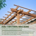 thumbnail image 3 of 12 x 10 FT Outdoor Pergola, Wooden Pergola Gazebo with Climbing Plant Support and Waterproof, for Patio Porch Garden Backyard, Brown, 3 of 9