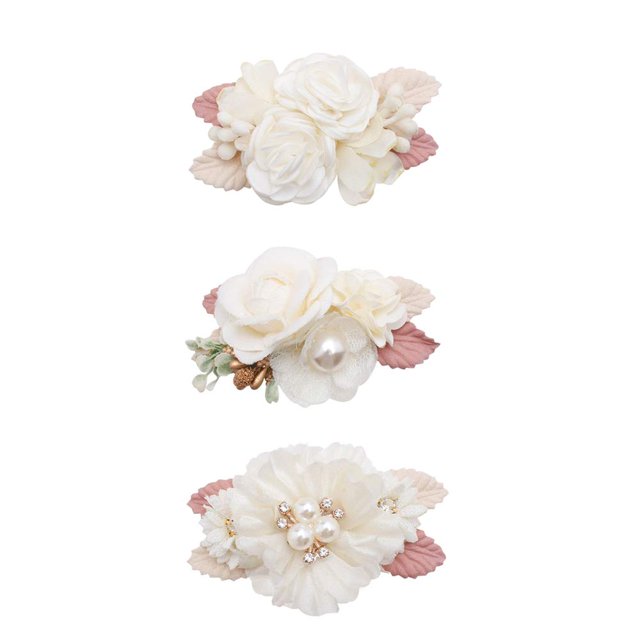 Pinzas para el pelo con forma de flor BFNAAGirl para bebés y niñas, 3 unidades