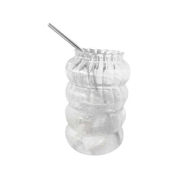 Vaso de vidrio con pajita para beber, vaso de agua creativo, resistente al calor, para frutas 865 ml