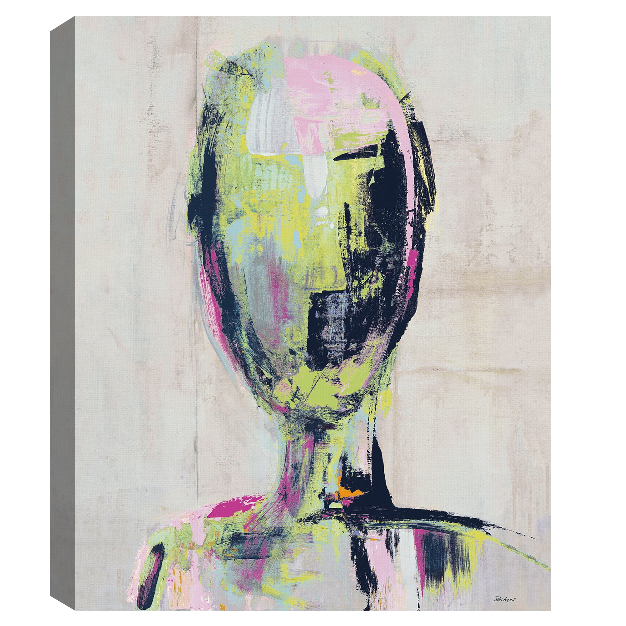 Green with Envy by Phillip Brown Abstract Portrait Canvas Art