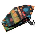 thumbnail image 6 of FORMRS Travel Umbrella Folding Auto Open Close Windproof Rain UV Protection, Red Colorful Flowers with Dots, 6 of 8