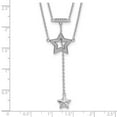 thumbnail image 2 of 925 Sterling Silver Rhodium Plated 2-strand Cubic Zirconia Star With 1in. Ext. Necklace 16 Inch 12mm Wide Strand Necklac, 2 of 2