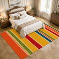thumbnail image 4 of Retro Minimalist Striped Area Rugs 5'x7', Washable Small Throw Rugs for Laundry Room Playroom, Classic Lines Geometric Pattern Indoor Outdoor Rug Non-Slip Low Pile Carpet Runner Reversible Floor Mats, 4 of 8