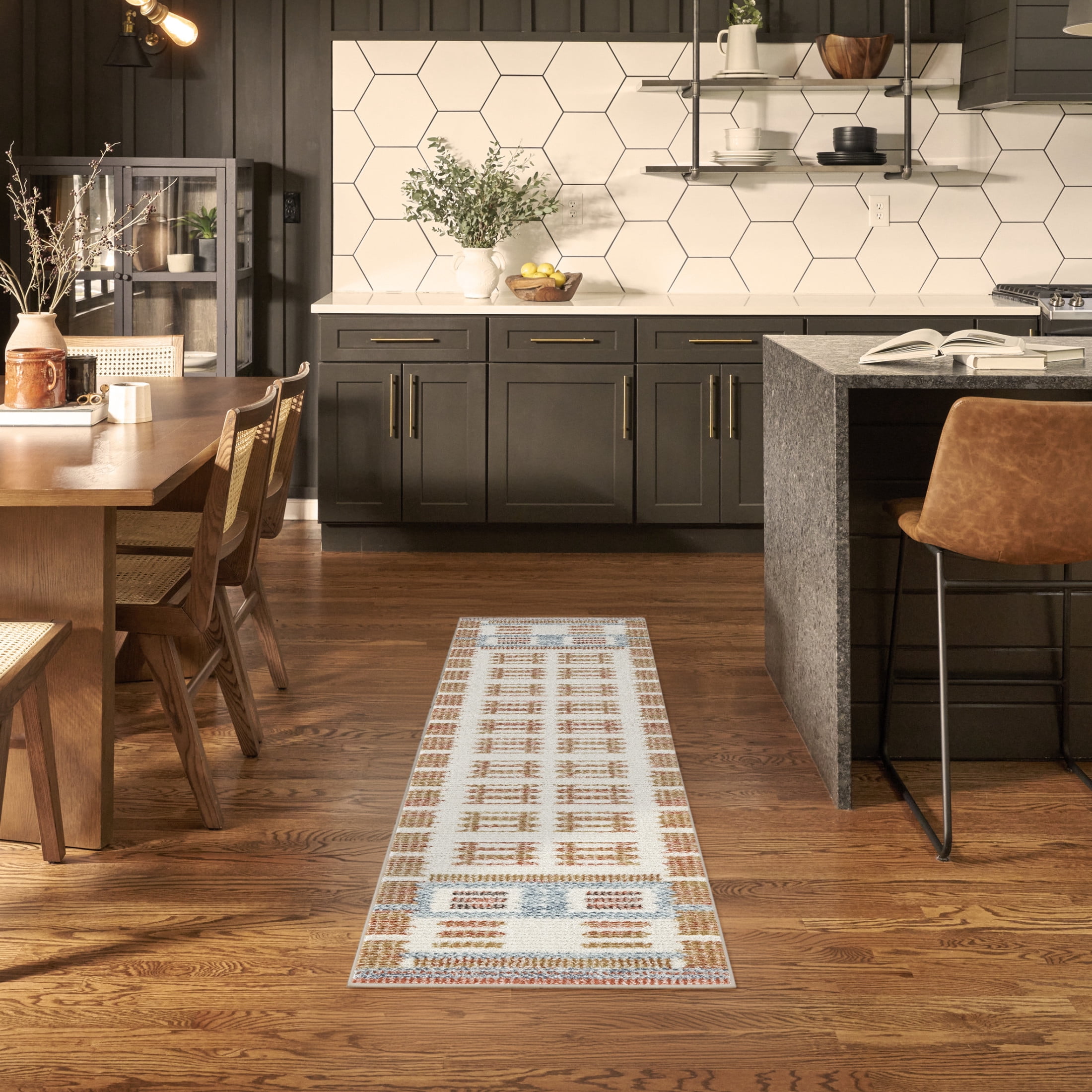 Nourison Nordic 2'2" x 7'6 Ivory Rust Modern Indoor Rug
