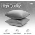 thumbnail image 5 of Cheer Collection Velour Throw Pillows - Set of 2 Decorative Couch Pillows - 26" x 26" - Gray Gray 26" x 26" (Set of 2), 5 of 8
