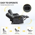 thumbnail image 2 of Bonzy Home 3-Seat Reclining Sofa with Adjustable Backrest, Manual Recliner Couch set with Overstuffed Headrest & Armrest, Living Room Furniture Set, Gray, 2 of 7