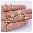 thumbnail image 3 of 4mm Cross Rosary Unisex Adult Chain Necklace 10K Yellow Gold, All Sizes - GOLDUM NYC, 3 of 5
