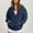 Navy, variant on AOOCHASLIY 2023 Women Tops Fashion Women's Zipper V-Neck Pullover Tops Long Sleeve Hooded Blouse Sweatshirt