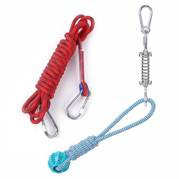 red Style One 10 M Juego de juguetes para perros con resorte para colgar al aire libre, cuerda de algodón para ejercicio, juguete para la dentición del perro