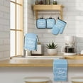 thumbnail image 4 of 6 Pcs Kitchen Decor Accessories Set Farmhouse Towels Pot Holders Oven Mitts Set 2 Dish Towels 2 Potholders 2 Cooking Mittens Oven Glove for Baking Cooking Supply(Pink,Kitchen), 4 of 10
