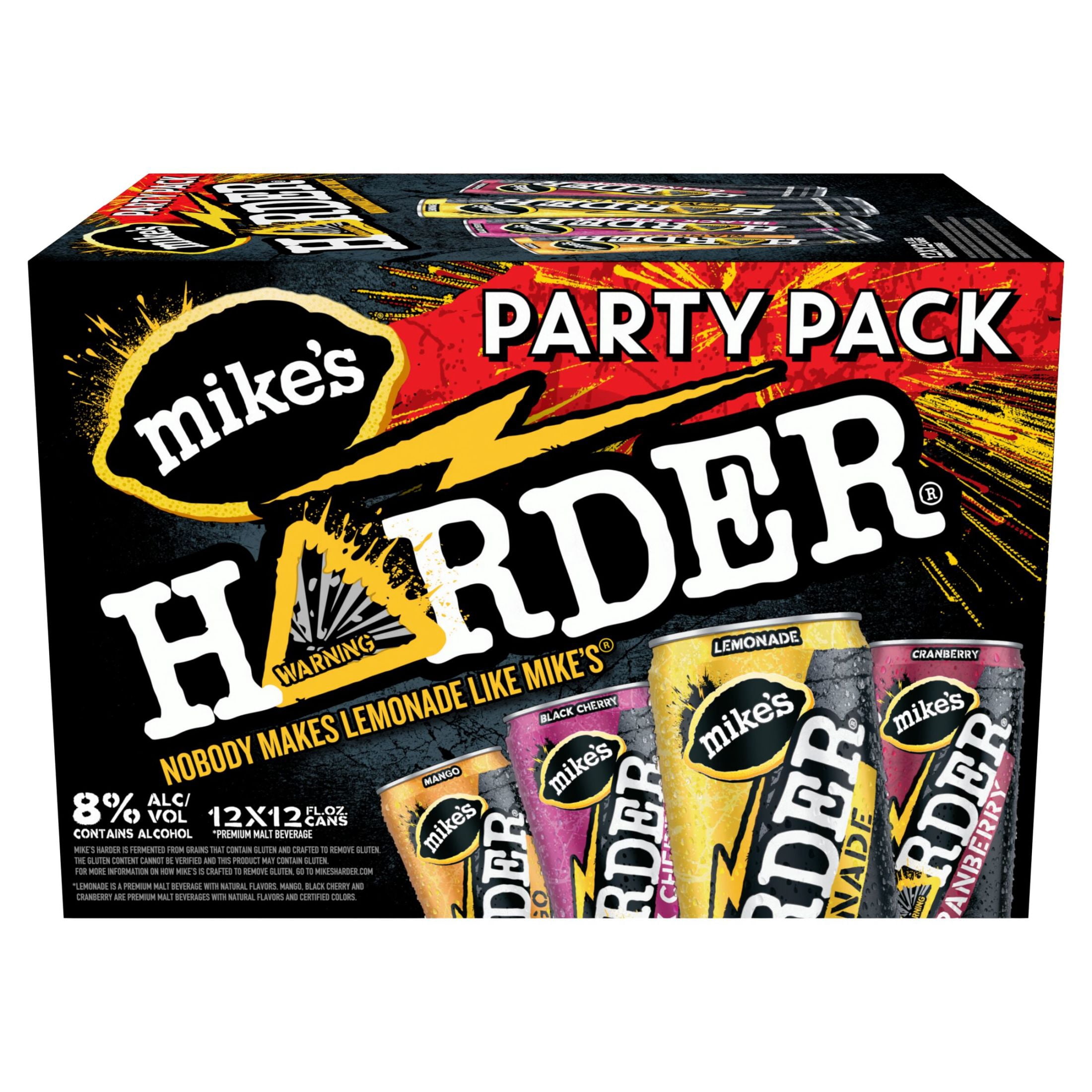 Mike's Harder Lemonade Party Variety Pack, 12 Pack, 12 fl oz Cans, 8% ABV