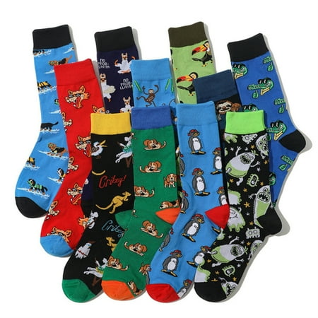 

Casual Combed Crew Socks Fun Novelty Patterned Socks for Men Father Holiday Gift 1