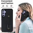 thumbnail image 4 of Tianyeda Crossbody Wallet Phone Case for Samsung Galaxy A16， PU Leather Case Back with Card Slot Magnetic Clasp Kickstand wrist holder black, 4 of 5