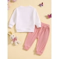 thumbnail image 2 of HWJAD Toddler Baby Girl Clothes 3 6 9 12 18 24 Months Fall Outfits Letter Long Sleeve Sweatshirt Tops + Pants Set, 2 of 10