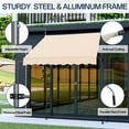 thumbnail image 6 of Tcbosik 78" x 47.2" Manual Retractable Awning, Outdoor Sunshade Shelter with Crank Handle, 78.7" -118.1" Height Adjustable Patio Door Window Awning Canopy for Backyard, Garden, Balcony, Khaki, 6 of 10