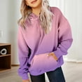 thumbnail image 2 of Girls Gradient Color Hoodie | Preppy Oversized Hooded Sweatshirt | Cute Pocket Pullover with Long Sleeve | Streetwear Casual Wear for Teen Girls(Pink,2-3Years), 2 of 7