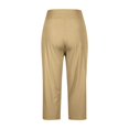 thumbnail image 6 of Women's High Waist Wide Leg Capri Pants Stretchy Workout Yoga Trousers Casual Athletic Lounge Pants with Pockets & Side Slits Khaki S, 6 of 7