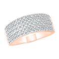thumbnail image 1 of DGOLD Bague Anniversaire 5 Rangées Diamant Blanc Rond en Or Rose 10kt (1/2 cttw), 1 of 3