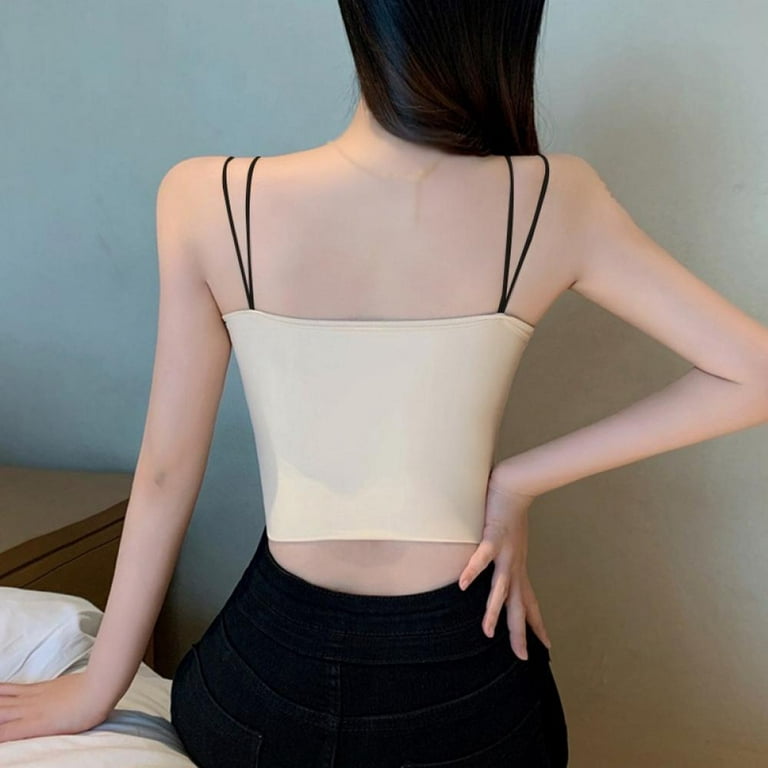 Women Seamless Bra Crop Top Ice Silk Tube Top Underwear Sexy Elastic Bra  Korean Fashion Padded Beautiful Back Bralette 