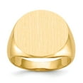 thumbnail image 1 of Solid 14k Yellow Gold 17.5x18mm Open Back Men's Engravable Monogram Signet Ring Band Size 12, 1 of 6