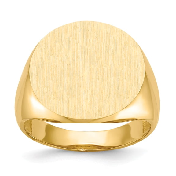 14K Yellow Gold Ring Band Signet 17.5x18.0mm Open Back Men's