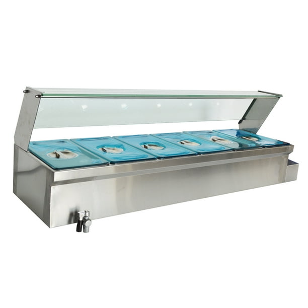 TECHTONGDA Electric Commercial Bainmarie Buffet Food Warmer Steam