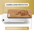 thumbnail image 6 of Case Yard Wooden Case Outside Soft TPU Silicone, Slim Fit Shockproof Wood Protective Phone Cover for Girls Boys Men and Women, Supports Wireless Charging Aloha Hand Sign Design case for iPhone-SE, 6 of 7