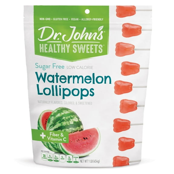 Dr. John's Healthy Sweets Sugar Free Watermelon Tooth Lollipops 150 Count 2.5 LB