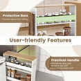 thumbnail image 5 of PetFurnishn Slim 4-Tier Rolling Utility Cart, Wooden Shelving Unit with Handle & Wheels, Ideal for Small Spaces, 5 of 10