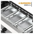 30 Inch 4 Burner BBQ Gas Grill Griddle, Stainless Steel Portable
