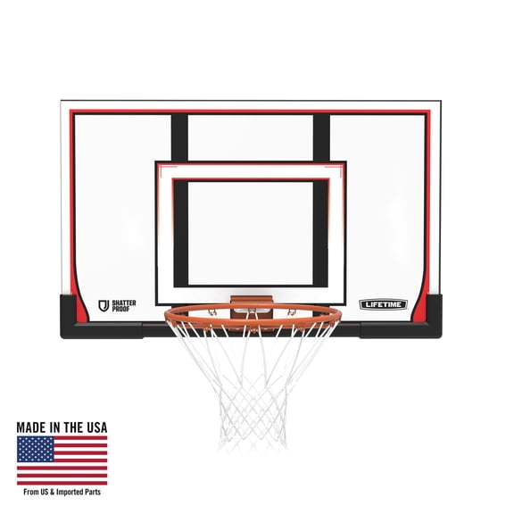 Lifetime Basketball Backboard and Rim Combo, 48 inch Polycarbonate (90010)