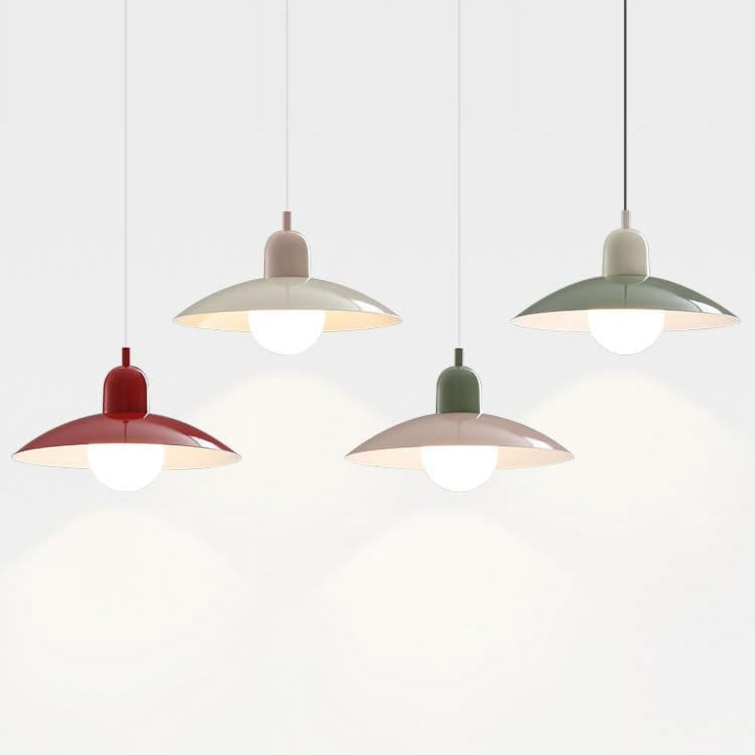 Kiven Plug in Motion Sensor Pendant Light , Modern Green Hanging Light Fixture with Aluminum Lampshade, E26 Socket Dimmable Pendant Lights for Bedroom Hallway Kitchen TB2486