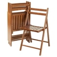 thumbnail image 2 of Juego de sillas plegables de teca Winsome Robin de 4 piezas con capacidad de 170 libras, 2 of 5