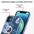 thumbnail image 4 of Compatible for iPhone 11 Case with Ring Kickstand Holder Clear Floral Pattern Hybrid PC TPU Shockproof Protective Phone Case Cover for iPhone 11 Women Girls, Blue Flower, 4 of 5
