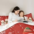 thumbnail image 5 of Homewish Cartoon Winter Snowman Full Size Comforter Sets for Kids, Christmas Snowflake Bedding Comforter Set, Happy New Year Reversible Bedding Sets, Ultra Soft Bedroom Decor, 3-Piece, 5 of 8