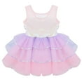 thumbnail image 4 of TiaoBug Kids Girls Sequin Ballet Leotard Tutu Dress Figure Skating Performance Dance Dresses Pink 12, 4 of 7