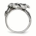 thumbnail image 2 of Stainless Steel Antiqued Flower Ring Size 7, 2 of 3