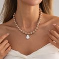 thumbnail image 2 of NICKSUN Colorful Chunky Beaded Necklace for Women, Acrylic Bead Choker Necklaces Irregular Baroque Imitation Pearl Pendant Necklace, Summer Beach Party Wedding Vacation Jewelry Gifts, 2 of 8