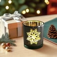 thumbnail image 4 of JoyMoreHome Christmas Theme Glass Candle Holder, Multi Christmas Pattern Glass Candlestick for Tabletop Centerpiece, Christmas Party, Livingroom, 4 of 6