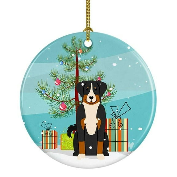 Carolines Treasures BB4168CO1 Merry Christmas Tree Appenzeller Sennenhund Ceramic Ornament