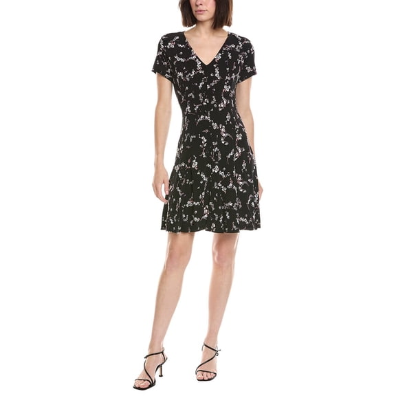 CeCe womens Princess Seam V-Neck Knit Dress, l, Black