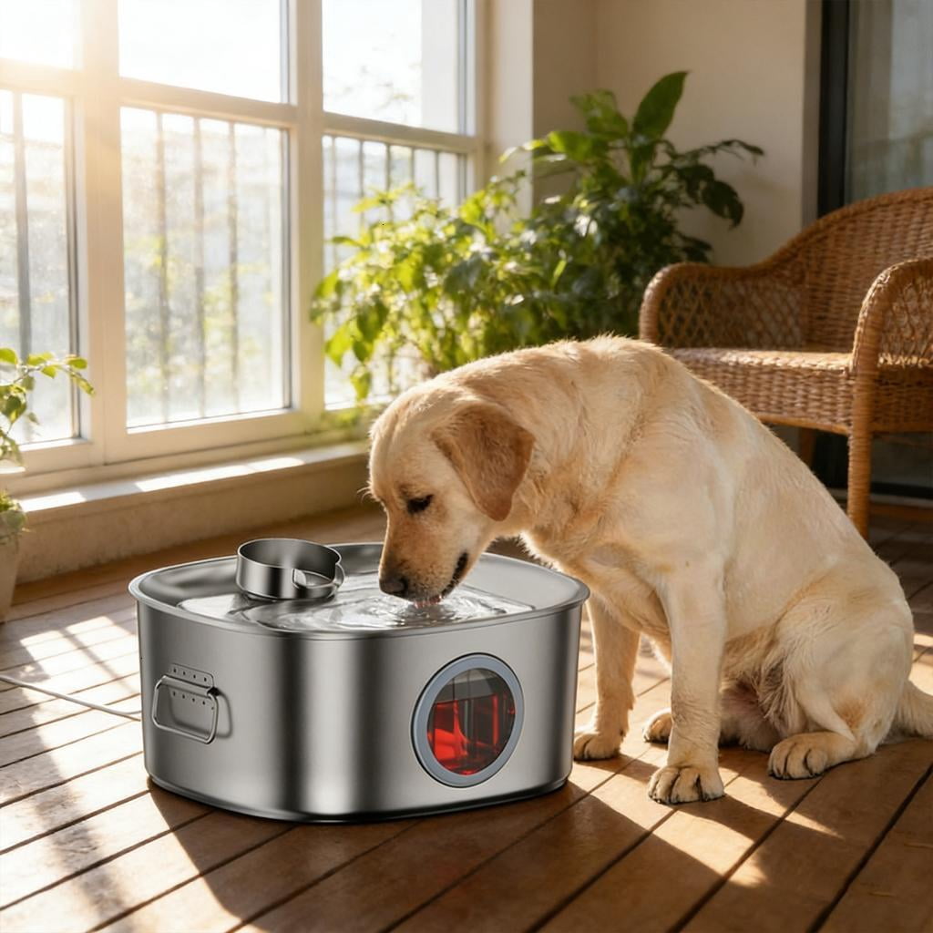 Osdhezcn Automatic Water Fountain For Pet Stainless Steel Circulation System Large Capacity Quiet Water Dispenser Dog Waterer