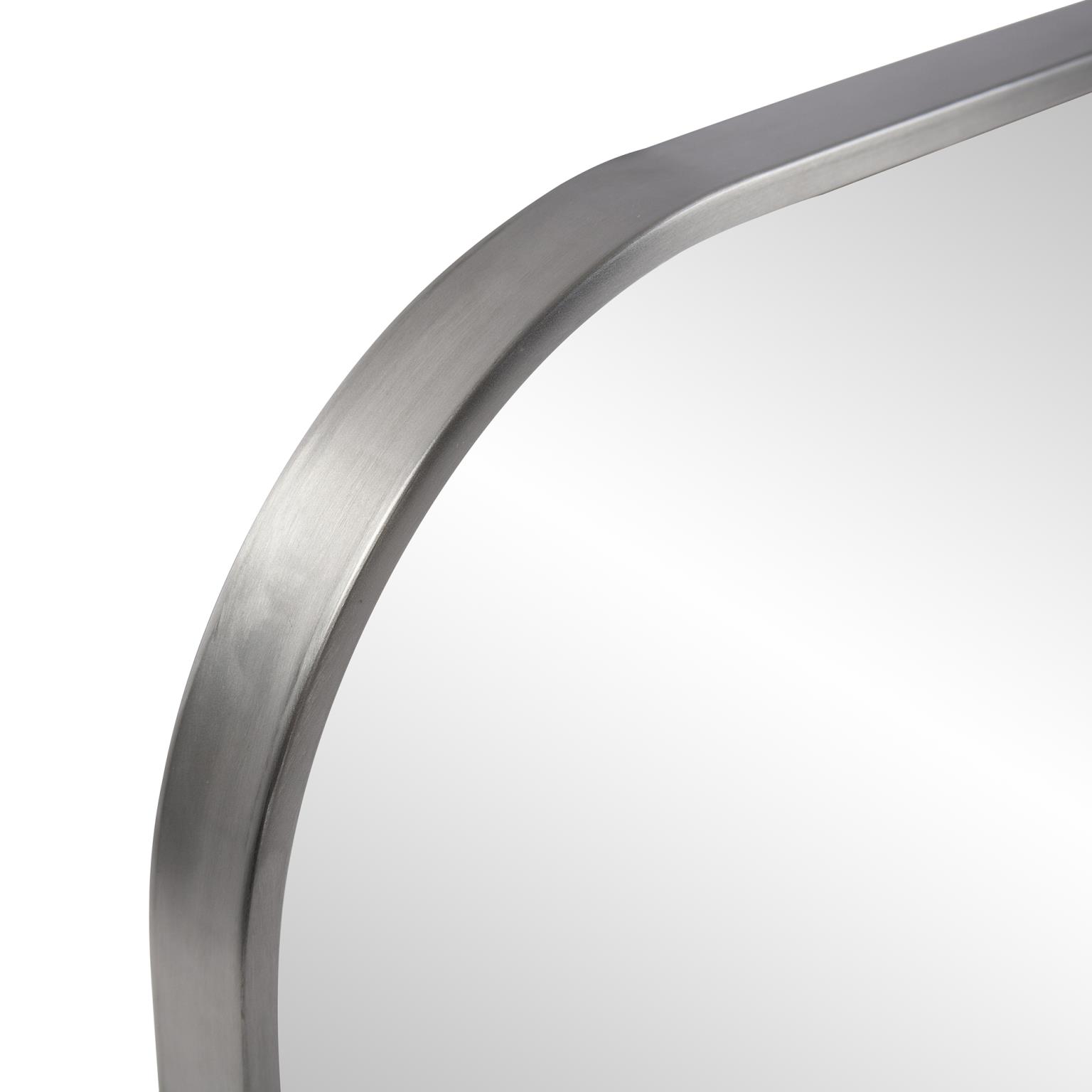 Tyler Dillon Brushed Silver Square Stainless Steel Framed Wall Mirror - 30" H x 30" W x 1 1/4" D