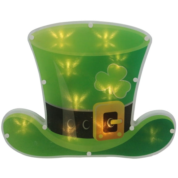Northlight Traditional Novelty White LED Lights Leprechaun Hat Decoration