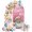 Pink, variant on Blue Christmas Arch Backdrop Cover 4x1.65 Ft, Spandex Wedding Arch Stand Cover, Watercolor Winter White Snow Pattern Round Top Stretch Fitted Background Covers for Birthday Ceremony Party Decor