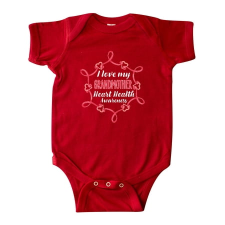 

Inktastic I Love My Grandmother Heart Health Awareness Gift Baby Boy or Baby Girl Bodysuit