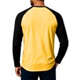thumbnail image 4 of FGVCTG Henley Shirts for Men Casual Raglan 3/4 Sleeve Shirts Color Block Button Placket Casual Baseball T Shirts Orange 2XL, 4 of 6