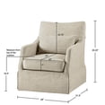 thumbnail image 2 of Martha Stewart London Skirted Swivel Chair - Beige Fabric, 360° Swivel, 28" Wide - Living Room, Bedroom Accent Chair with Metal Base &amp; Foam Filled Cushion, 2 of 8