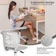 thumbnail image 3 of Homy Casa Teen Desk Chair, Adjustable Swivel Mesh Back Vanity Chair for Bedroom Study, Gray, 3 of 11